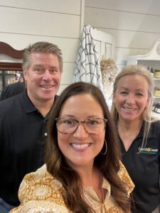 Kelly Wickesser takes on the camera duty with Scott & Heather Powell at their visit to Kelly & Co. in downtown Westminster.