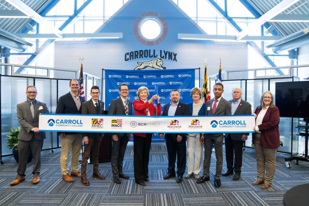 Carroll Community College held a ribbon-cutting ceremony on November 4 to launch its Cyber Range as part of Maryland’s Cyber Workforce Accelerator (CWA) program. The event brought together state and local officials, industry leaders, and members of the College community, marking a major milestone in preparing students for careers in cybersecurity.